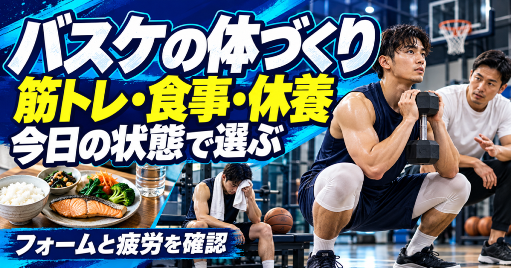 バスケの体づくり・筋トレ・食事・休養・今日の状態で選ぶの解説画像