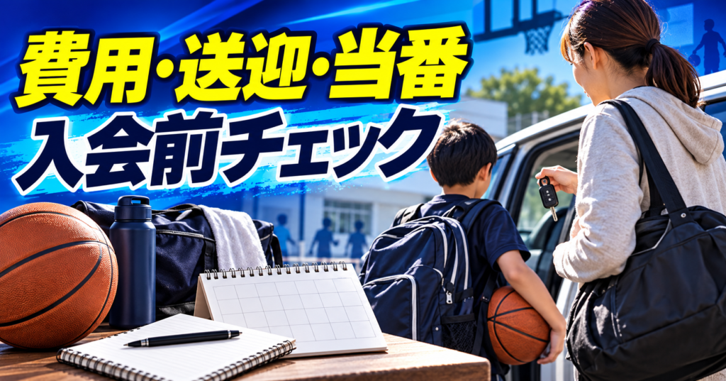 子どものバスケ活動にかかる費用や送迎を確認する保護者