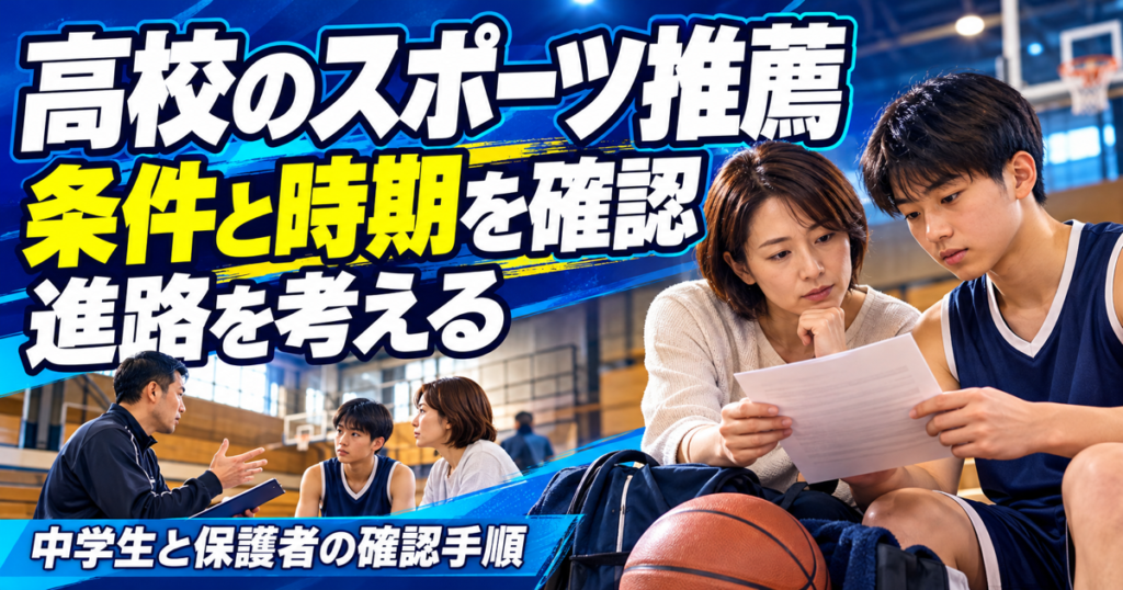 高校のスポーツ推薦・条件と時期を確認・進路を考えるの解説画像