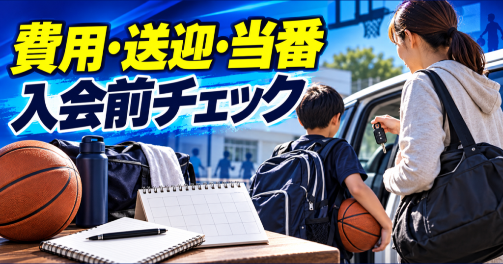 子どものバスケ活動にかかる費用や送迎を確認する保護者